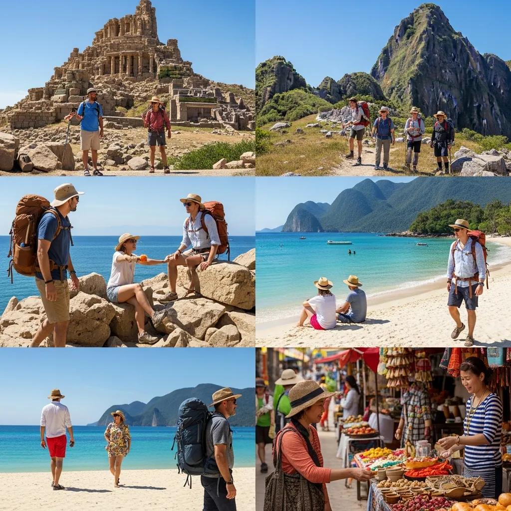 Diverse travelers enjoying Caribbean beaches and cultural experiences for summer vacations.