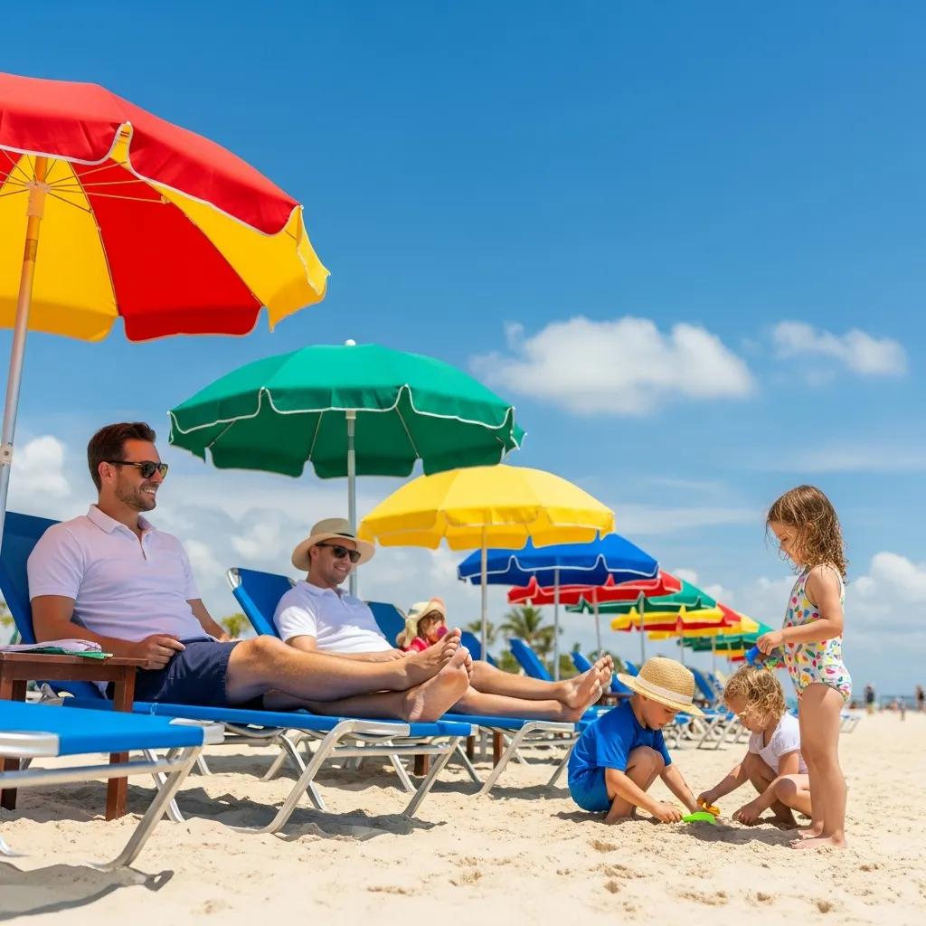 Family enjoying a stress-free vacation at a beach resort